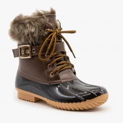 Nature Breeze Newest Arrivals Furry Cuff Duck Boots
