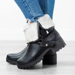 Soda Shoes Furry Folded Cuff Boots Newest Arrivals