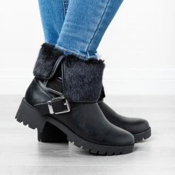 Soda Shoes Furry Folded Cuff Boots Newest Arrivals