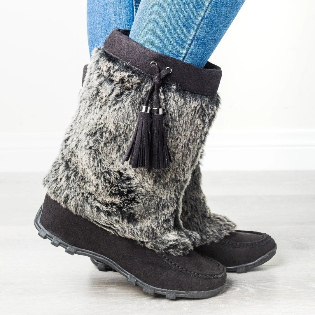 Soda Shoes Furry Mid-Calf Boots Newest Arrivals 2 Soda Shoes Furry Mid-Calf Boots Newest Arrivals