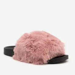 H2K Shoes Furry Open Toe Slides