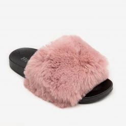 H2K Shoes Furry Open Toe Slides