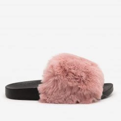 H2K Shoes Furry Open Toe Slides