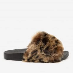 H2K Shoes Furry Open Toe Slides
