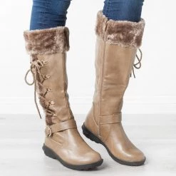 Forever Newest Arrivals Furry Side-Laced Boots