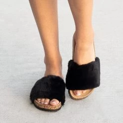 Top Moda Fuzzy Cork Slides Newest Arrivals