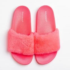 Bamboo Shoes Fuzzy Neon Slides