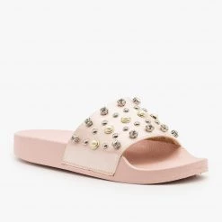 Soho Girls Gem Studded Silky Slides
