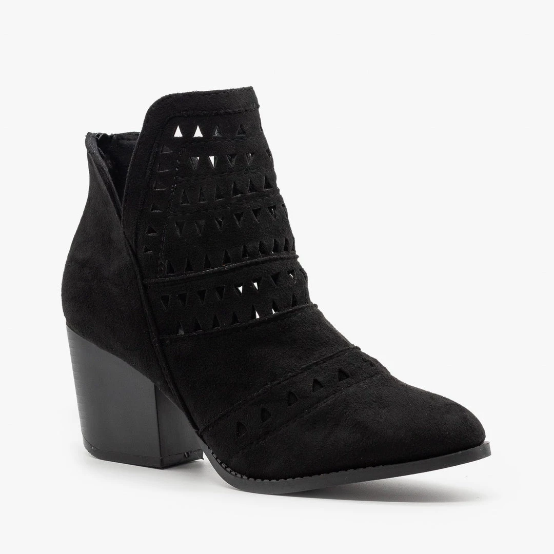 Nature Breeze Newest Arrivals Geometric Laser Cut Ankle Booties 4 Nature Breeze Newest Arrivals Geometric Laser Cut Ankle Booties