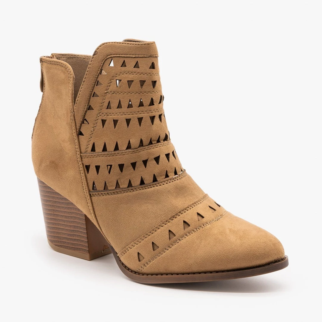 Nature Breeze Newest Arrivals Geometric Laser Cut Ankle Booties 7 Nature Breeze Newest Arrivals Geometric Laser Cut Ankle Booties