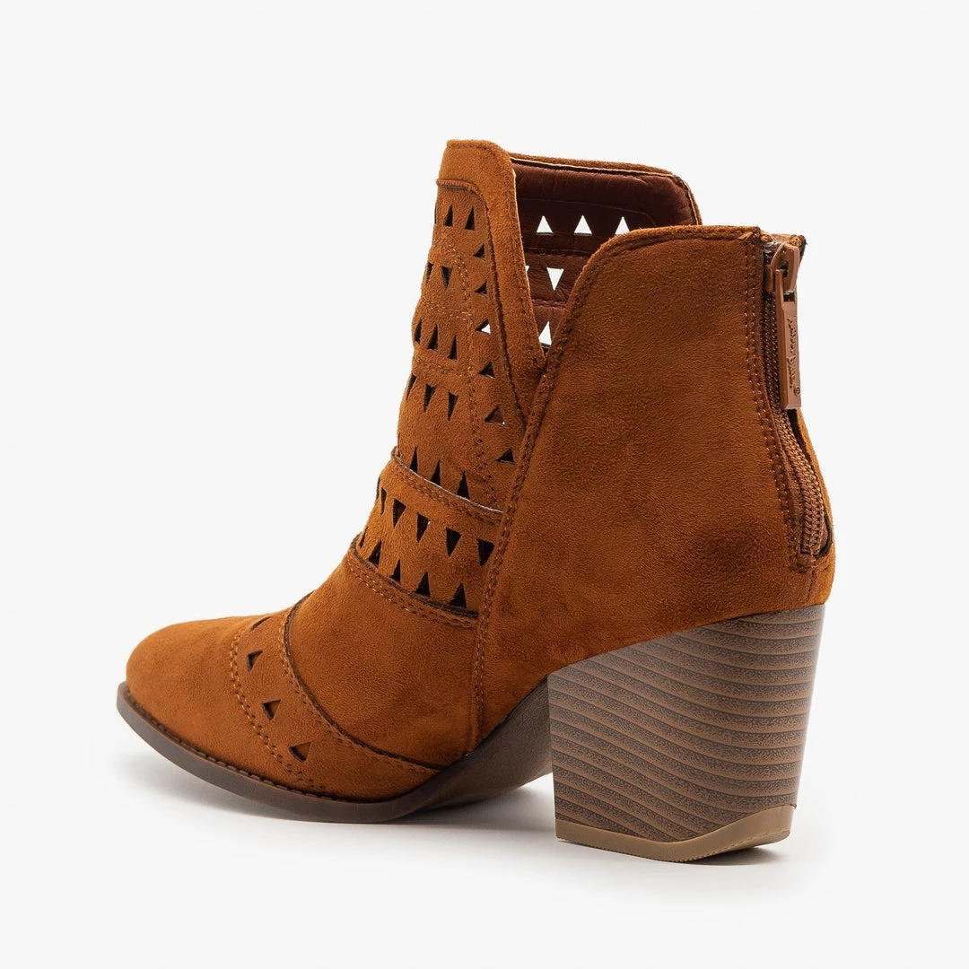 Nature Breeze Newest Arrivals Geometric Laser Cut Ankle Booties 2 Nature Breeze Newest Arrivals Geometric Laser Cut Ankle Booties