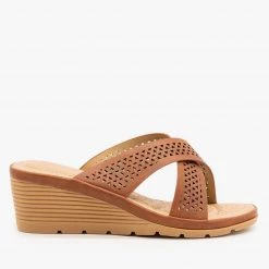 Fashion Focus Geometric Laser Cut Comfort Wedges