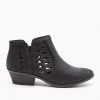 Soda Shoes Geometric Side Laser Cut Ankle Booties FINAL SALE Newest Arrivals