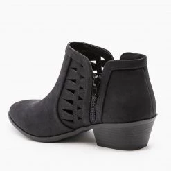 Soda Shoes Geometric Side Laser Cut Ankle Booties FINAL SALE Newest Arrivals