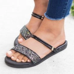 Forever Newest Arrivals Gina Glitter Slip-On Sandals