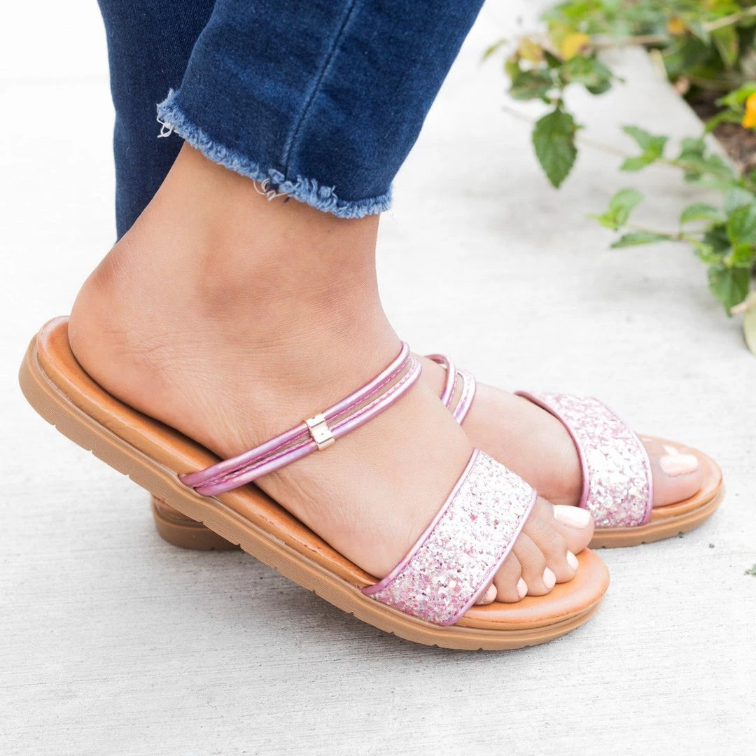 Forever Newest Arrivals Gina Glitter Slip-On Sandals 4 Forever Newest Arrivals Gina Glitter Slip-On Sandals