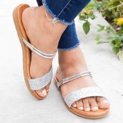 Forever Newest Arrivals Gina Glitter Slip-On Sandals