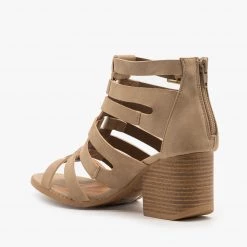 Qupid Shoes Gladiator Chunky Heels Newest Arrivals