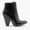 Mata Glam Black Python Print Booties Newest Arrivals
