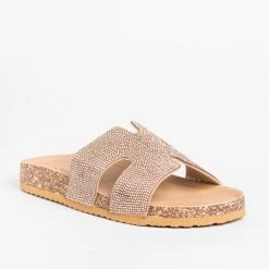 Soho Girls Newest Arrivals Glam Cutout Comfy Cork Slides