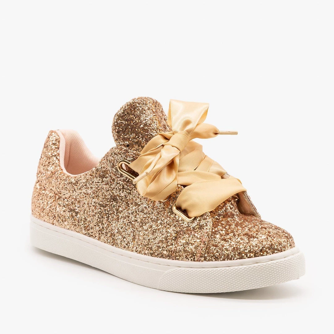 Forever Newest Arrivals Glitter Ribbon-Laced Fashion Sneakers 1 Forever Newest Arrivals Glitter Ribbon-Laced Fashion Sneakers