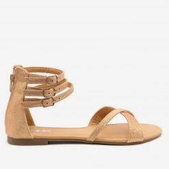 Anna Shoes Newest Arrivals Glittery Cuffed Ankle Sandals