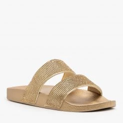 Bamboo Shoes Newest Arrivals Glitzy Rhinestone Slides