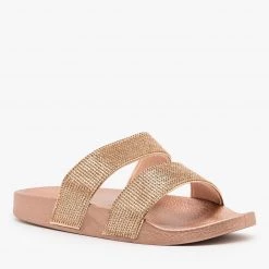 Bamboo Shoes Newest Arrivals Glitzy Rhinestone Slides