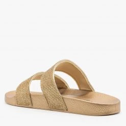 Bamboo Shoes Newest Arrivals Glitzy Rhinestone Slides