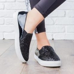 Anna Shoes Newest Arrivals Glitzy Slip-On Sneakers