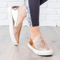 Anna Shoes Newest Arrivals Glitzy Slip-On Sneakers
