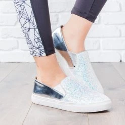 Anna Shoes Newest Arrivals Glitzy Slip-On Sneakers