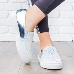 Anna Shoes Newest Arrivals Glitzy Slip-On Sneakers