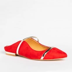 Catherine Gold Accented Designer Mule Flats