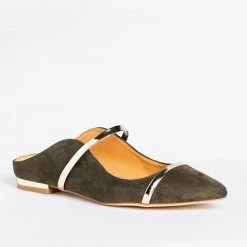 Catherine Gold Accented Designer Mule Flats