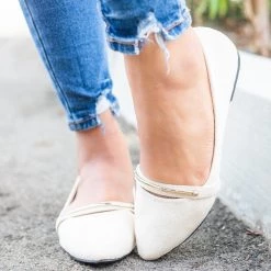 Anna Shoes Gold Bar Accented Flats