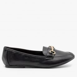 Bamboo Shoes Newest Arrivals Gold Bar Accented Loafers