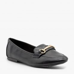 Bamboo Shoes Newest Arrivals Gold Bar Accented Loafers