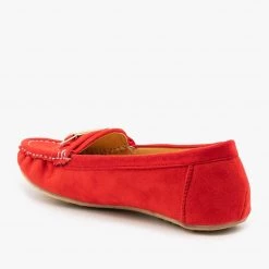 Wild Diva Shoes Gold Buckle Loafers Newest Arrivals