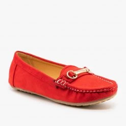 Wild Diva Shoes Gold Buckle Loafers Newest Arrivals