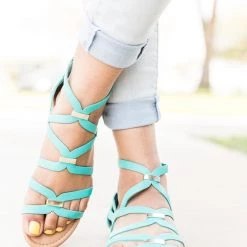 Breckelle's Gold Detailed Strappy Sandals Newest Arrivals