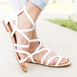 Breckelle's Gold Detailed Strappy Sandals Newest Arrivals