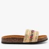 Refresh Gold Embroidered Cork Slides