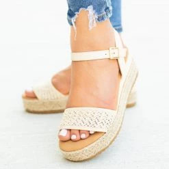 Bamboo Shoes Newest Arrivals Gorgeous Basketweave Espadrille Wedges