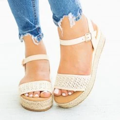 Bamboo Shoes Newest Arrivals Gorgeous Basketweave Espadrille Wedges