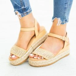 Bamboo Shoes Newest Arrivals Gorgeous Basketweave Espadrille Wedges