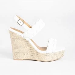 Qupid Shoes Gorgeous Braided Espadrille Sandal Wedges
