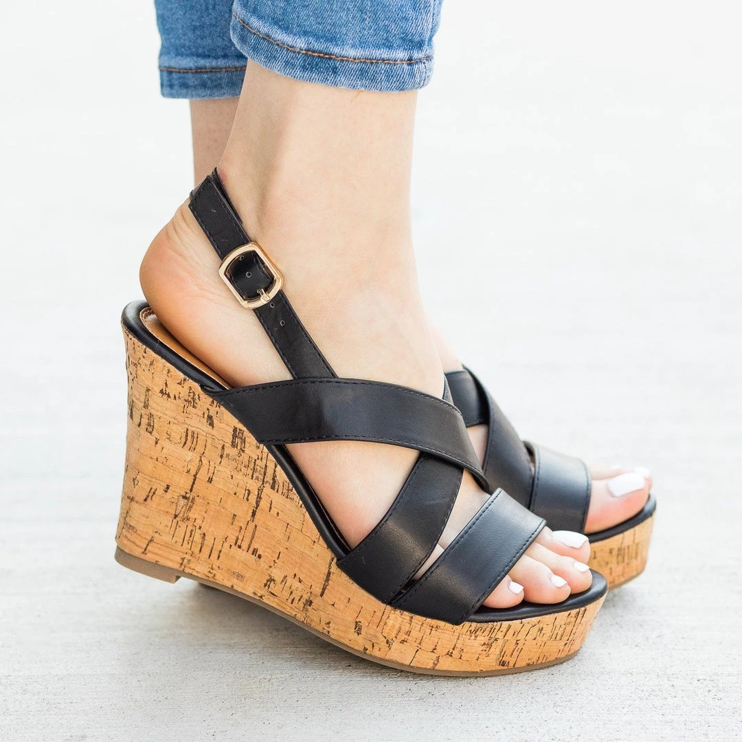 Fashion Focus Gorgeous Criss Cross Cork Wedges Newest Arrivals 2 Fashion Focus Gorgeous Criss Cross Cork Wedges Newest Arrivals
