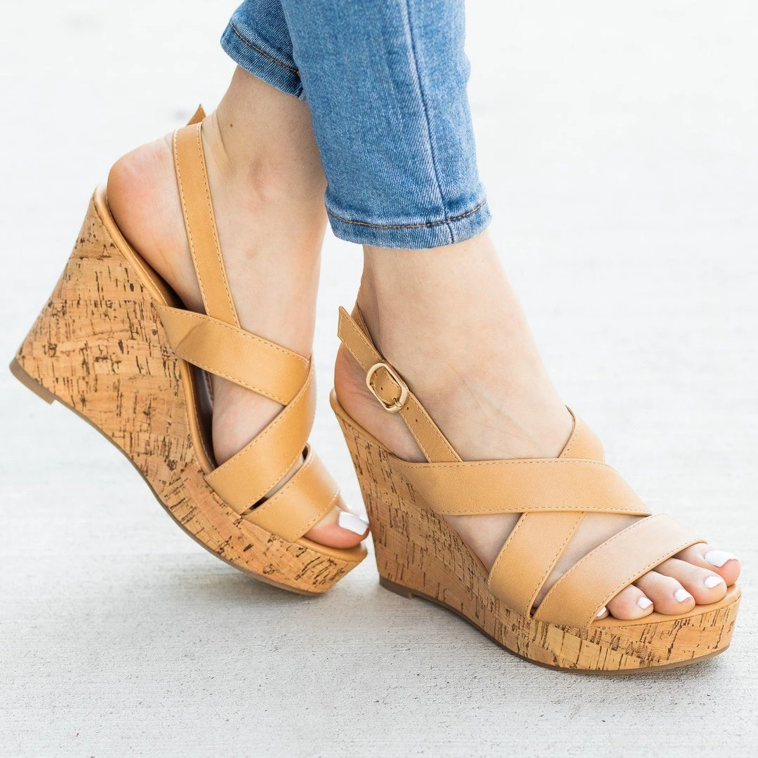 Fashion Focus Gorgeous Criss Cross Cork Wedges Newest Arrivals 3 Fashion Focus Gorgeous Criss Cross Cork Wedges Newest Arrivals