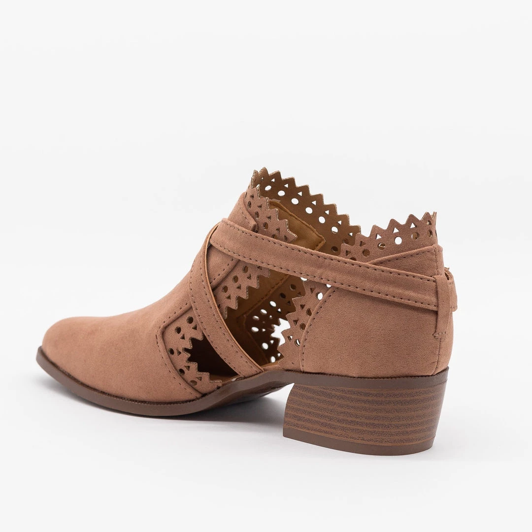 Qupid Shoes Gorgeous Cutout Jagged Edge Booties 2 Qupid Shoes Gorgeous Cutout Jagged Edge Booties
